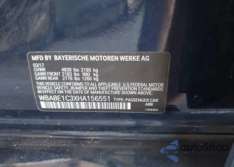 2017 BMW 330E Iperformance z USA, uszkodzony, nr VIN WBA8E1C3XHA156551